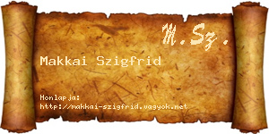 Makkai Szigfrid névjegykártya